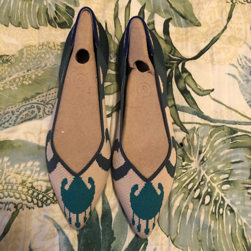 ROTHY’S | RETIRED MOROCCAN GREEN POINTED TOE FLATS